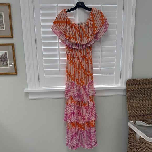 RHODE Dresses & Skirts - RHODE Maxi Dress with Orange and Pink Stripes